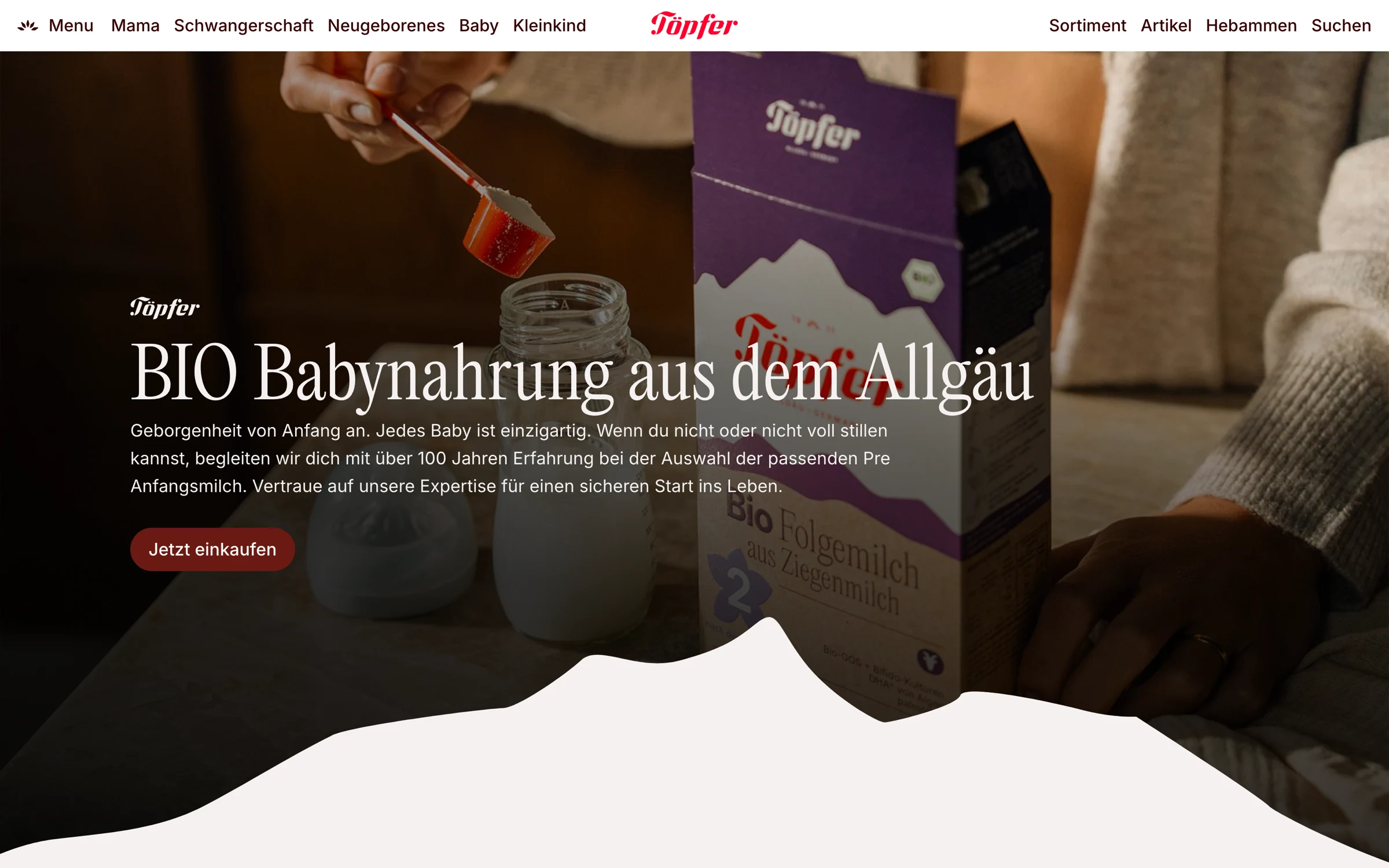 Náhled e‑shopu Töpfer Babywelt – projekt Hot Reload
